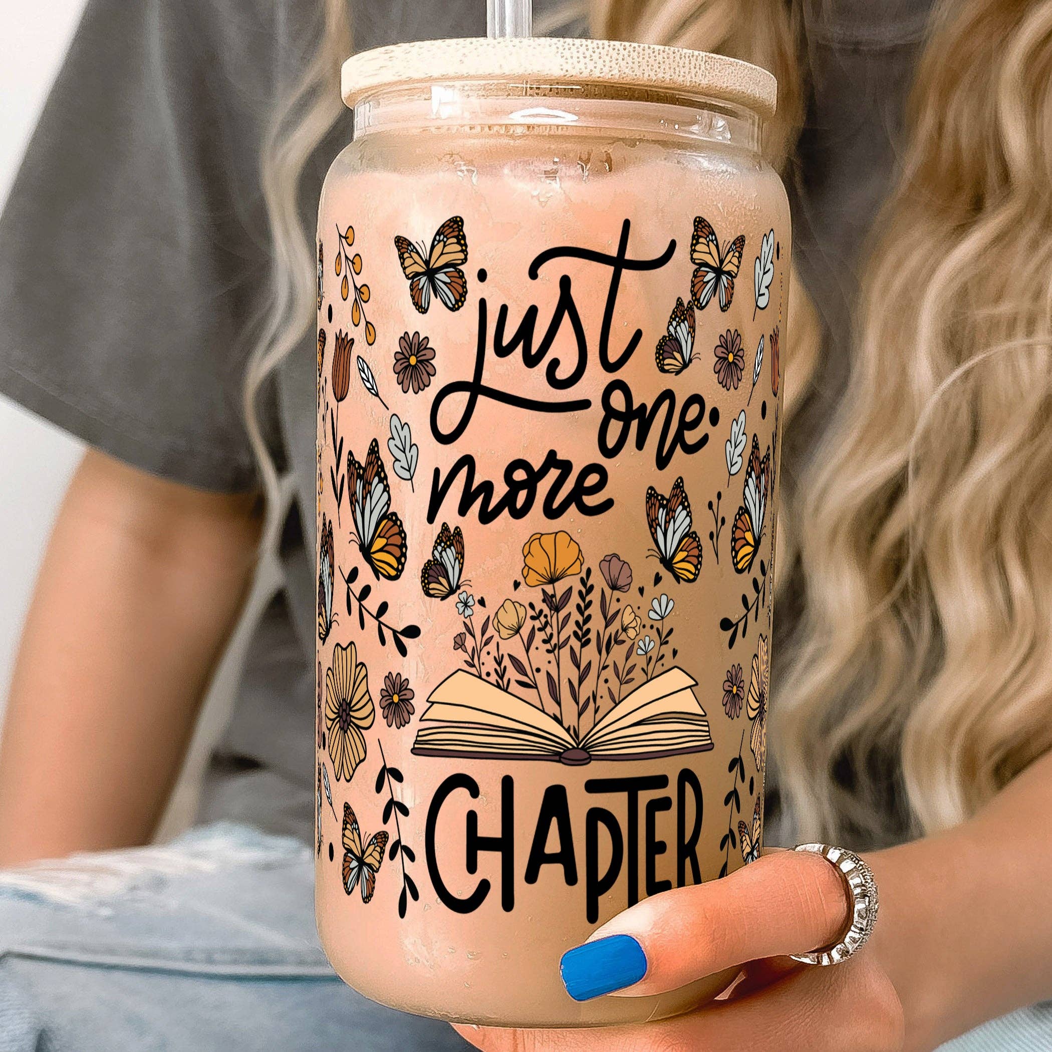 Just One More Chapter 16oz Glass Cup