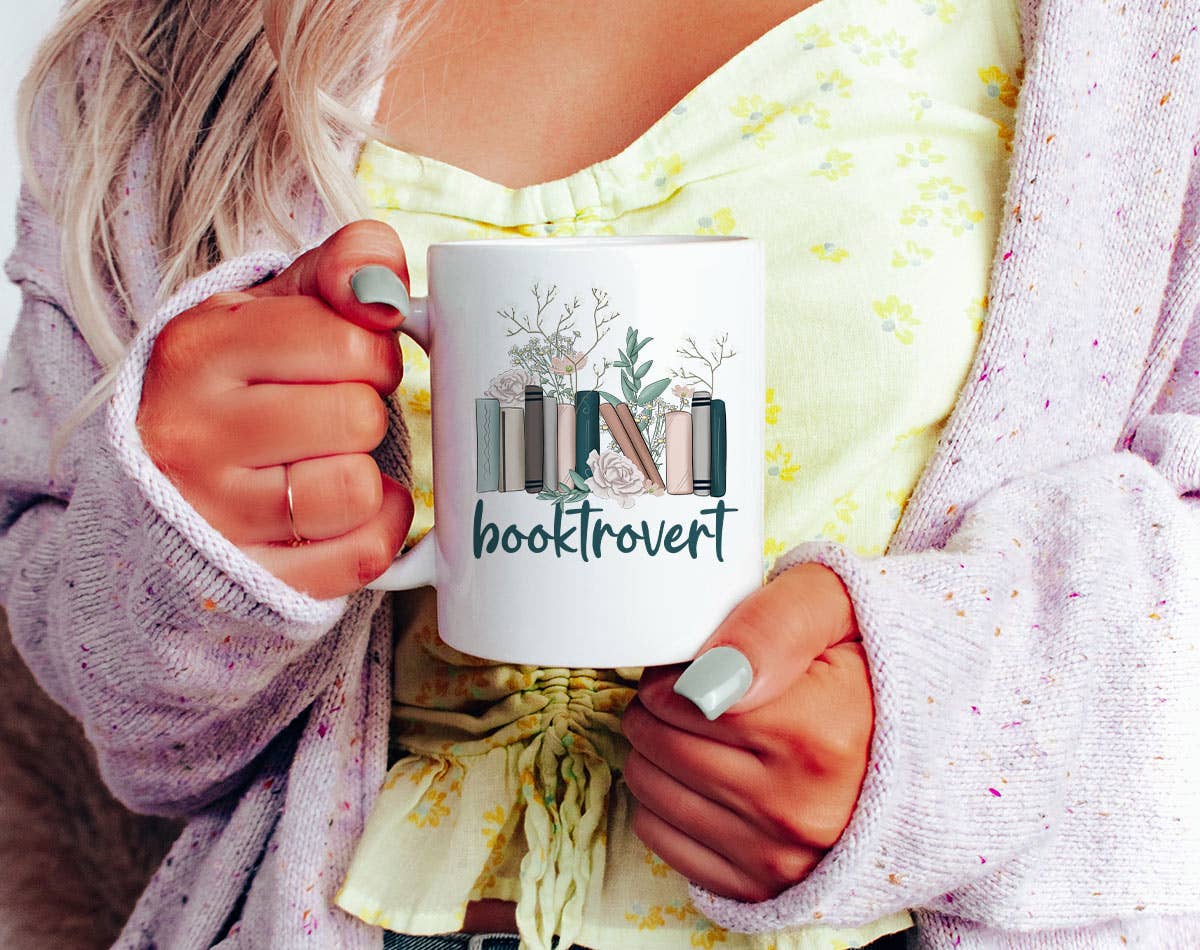 Booktrovert - Book Reader Library Gift Coffee Mug: 11oz White