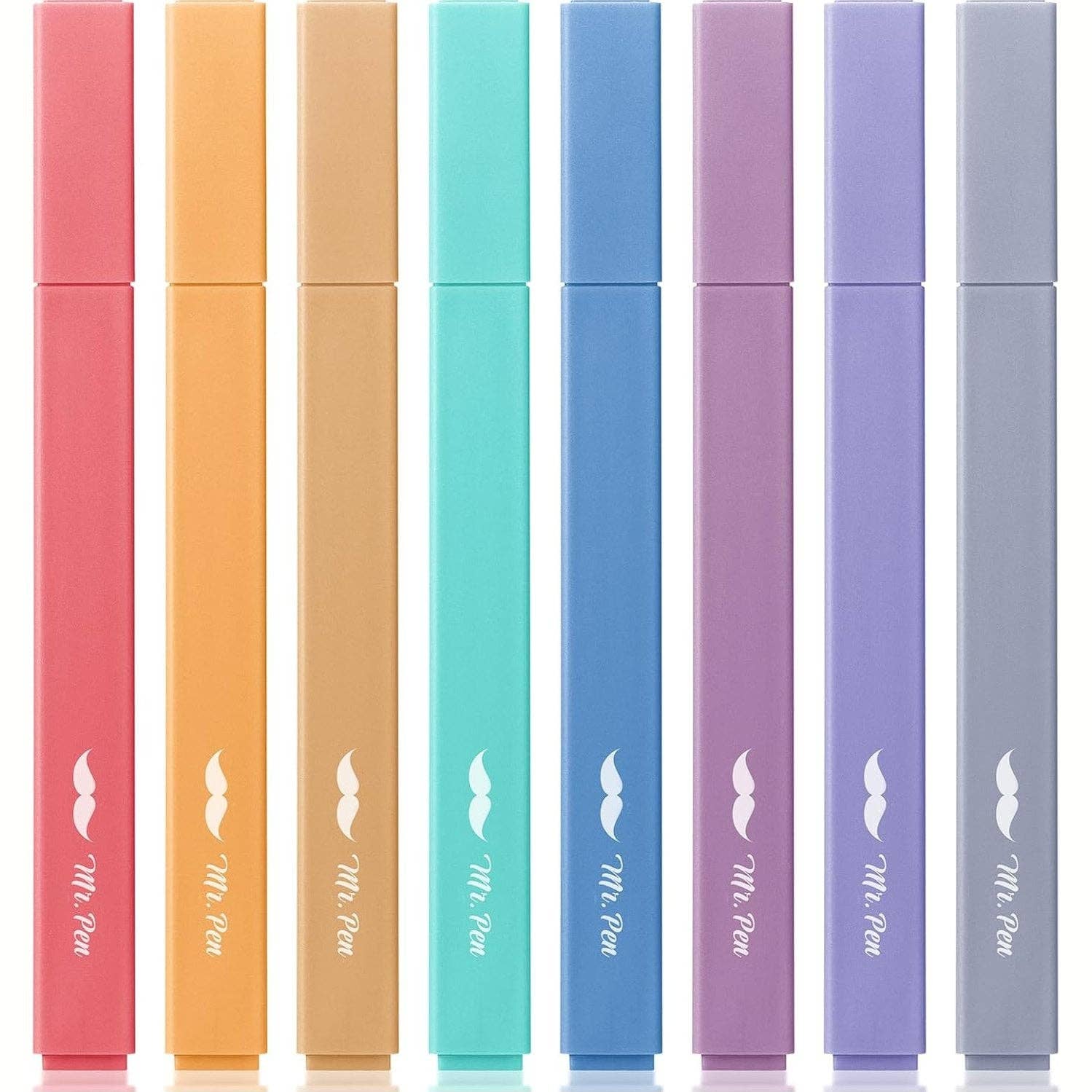 Mr. Pen- Aesthetic Highlighters, 8 Pcs, Chisel Tip, Muted Pastel Color, No Bleed