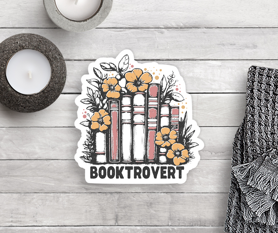 Booktrovert Floral Vinyl Sticker