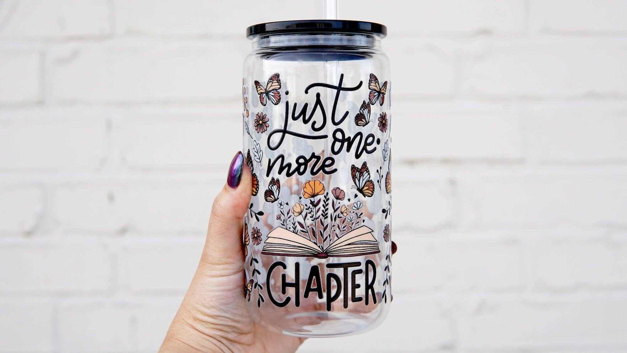 Just One More Chapter 16oz Glass Cup