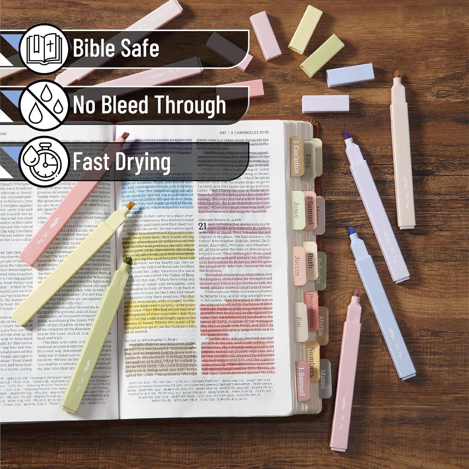 Mr. Pen- Aesthetic Highlighters, 10 pcs, Colorful, Chisel Tip, Cute Highlighters Assorted Colors, Bible Highlighters and Pens No Bleed